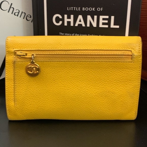Chanel Yellow Caviar Wallet with Authenticity Card - Picture 6 of 13